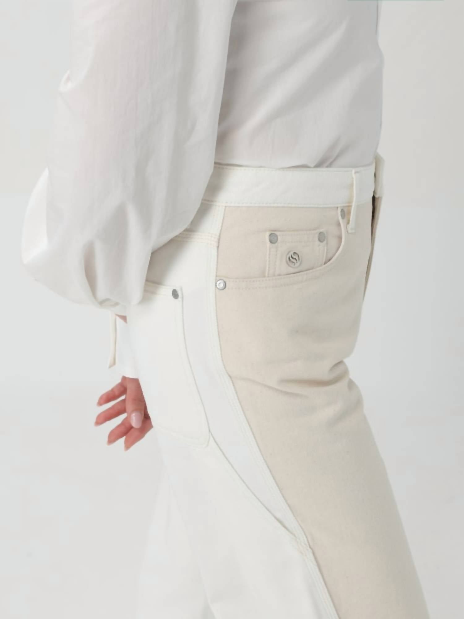 Stella McCartney Banana Leg Utility Jeans in ecru beige - women's jeans - view 4