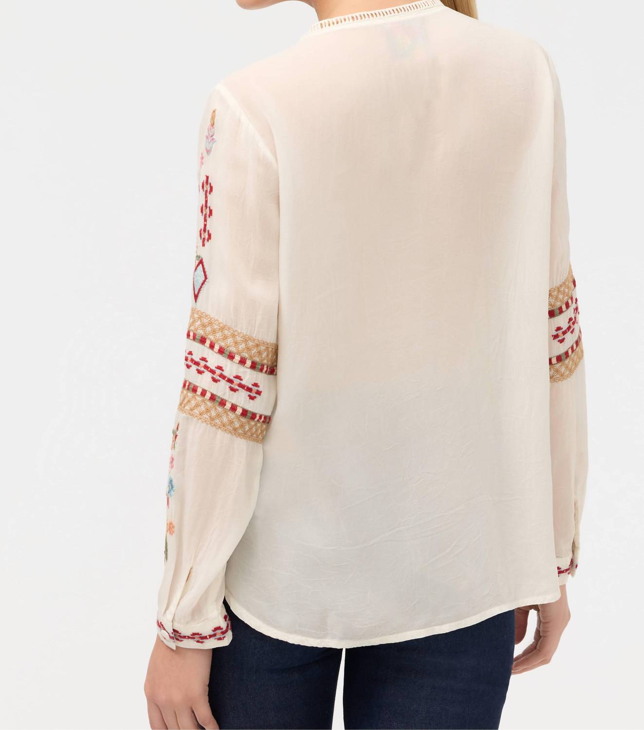 Johnny Was PAULINA SHIRT in ecru - women's blouse - alternate view