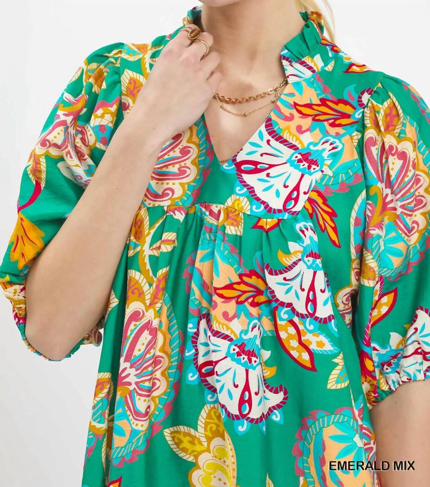 Umgee - Paisley Print Mini Dress