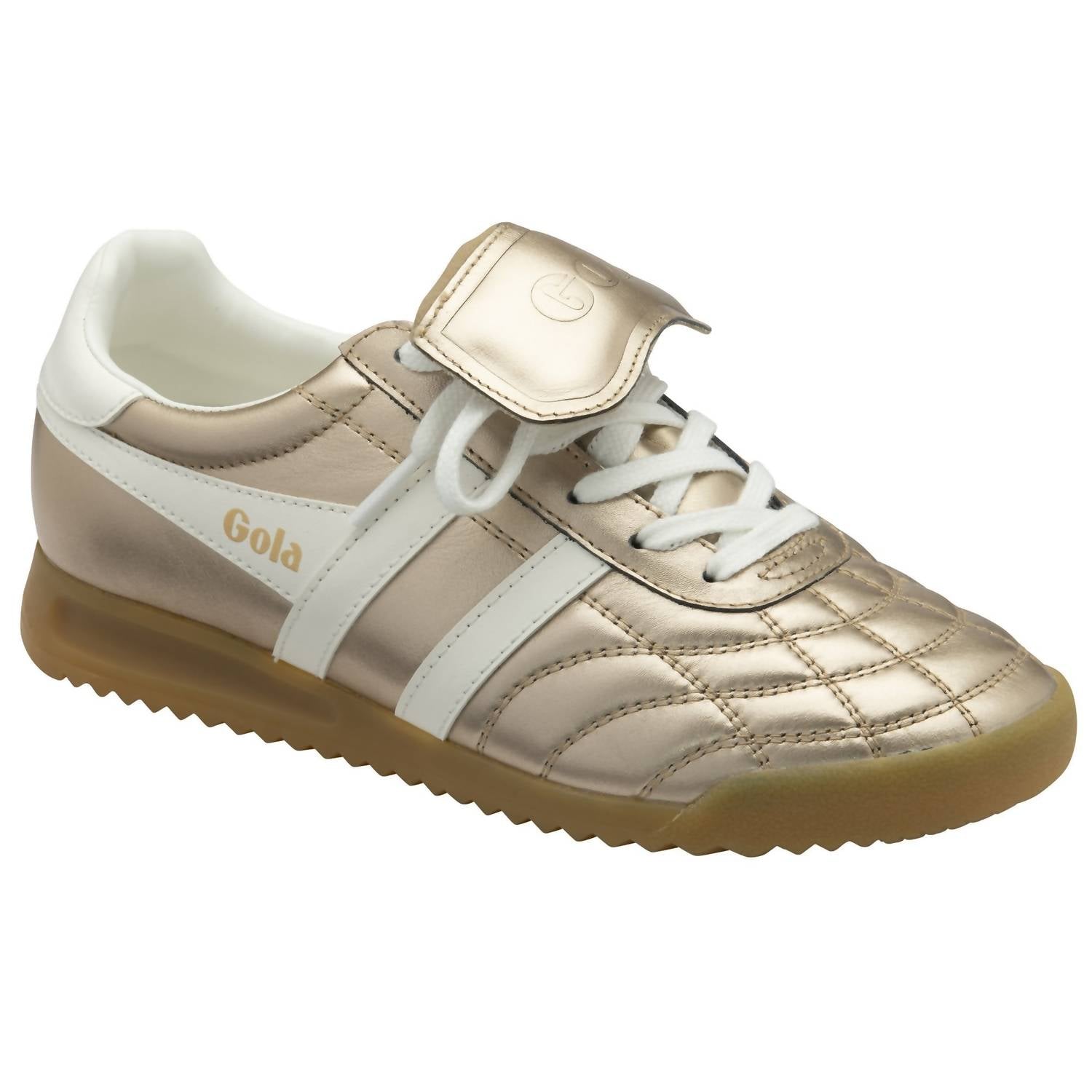 Gola Women's Stadium '86 Sneaker in gold and off white - women's sneaker