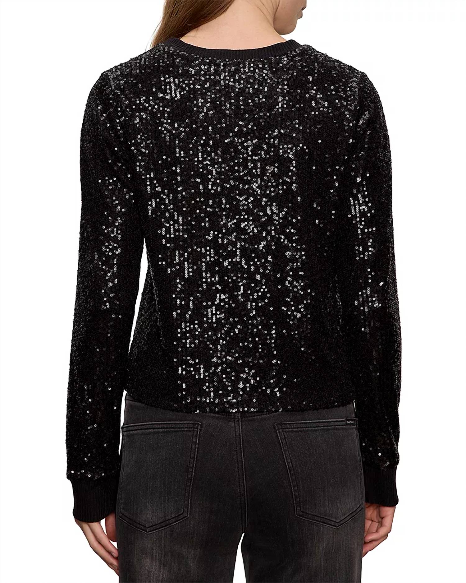 Sanctuary Sparkle Together Top in black - women's long sleeve top - alternate view