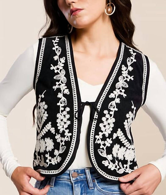 Jacquie The Label - Western Embroidered Corduroy Vest