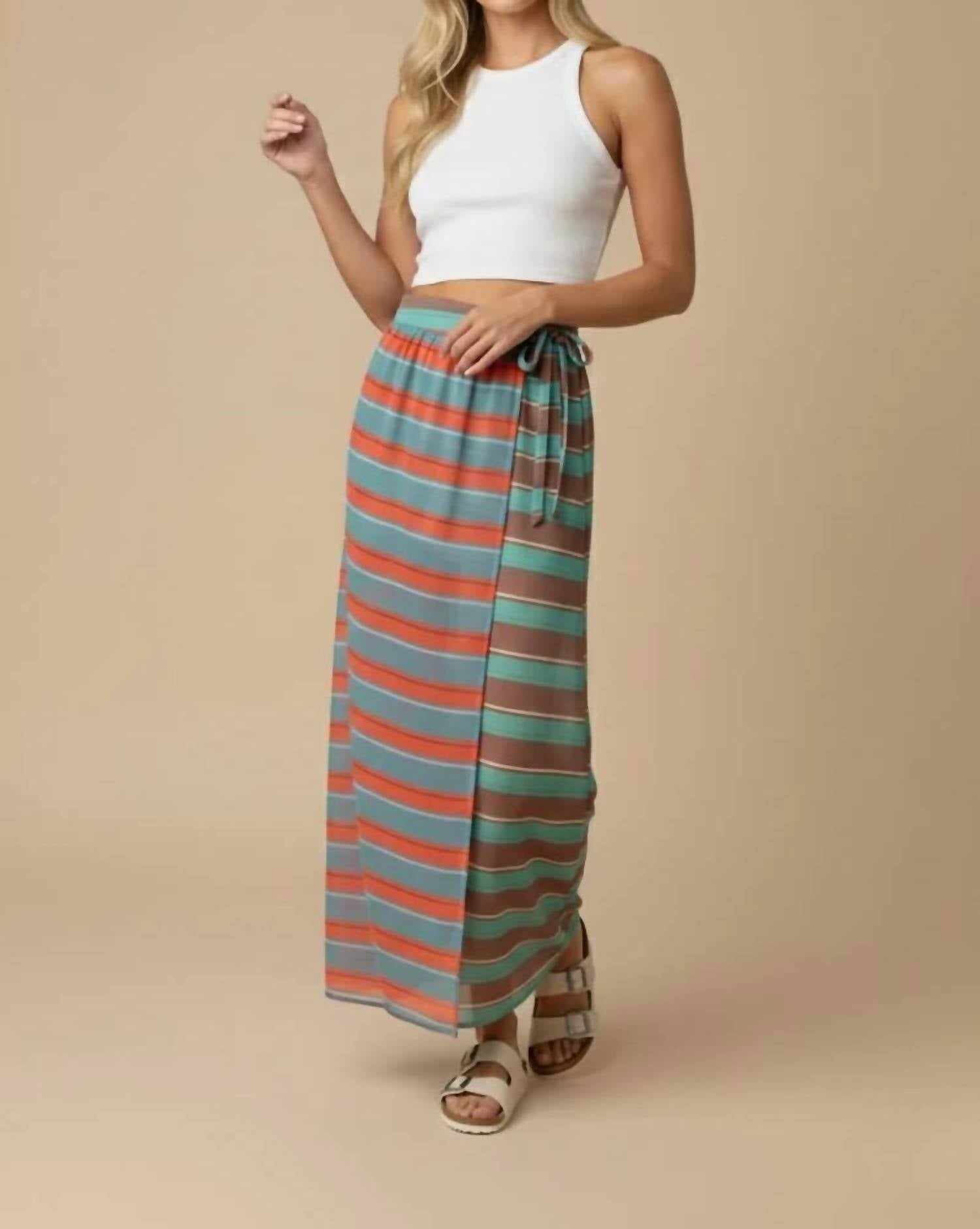 J.Nna - Sunset Stripe Wrap Skirt