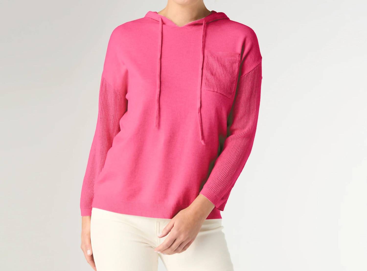 Coco + Carmen - Heavenly-luxe 3/4 Sleeve Hooded Sweater