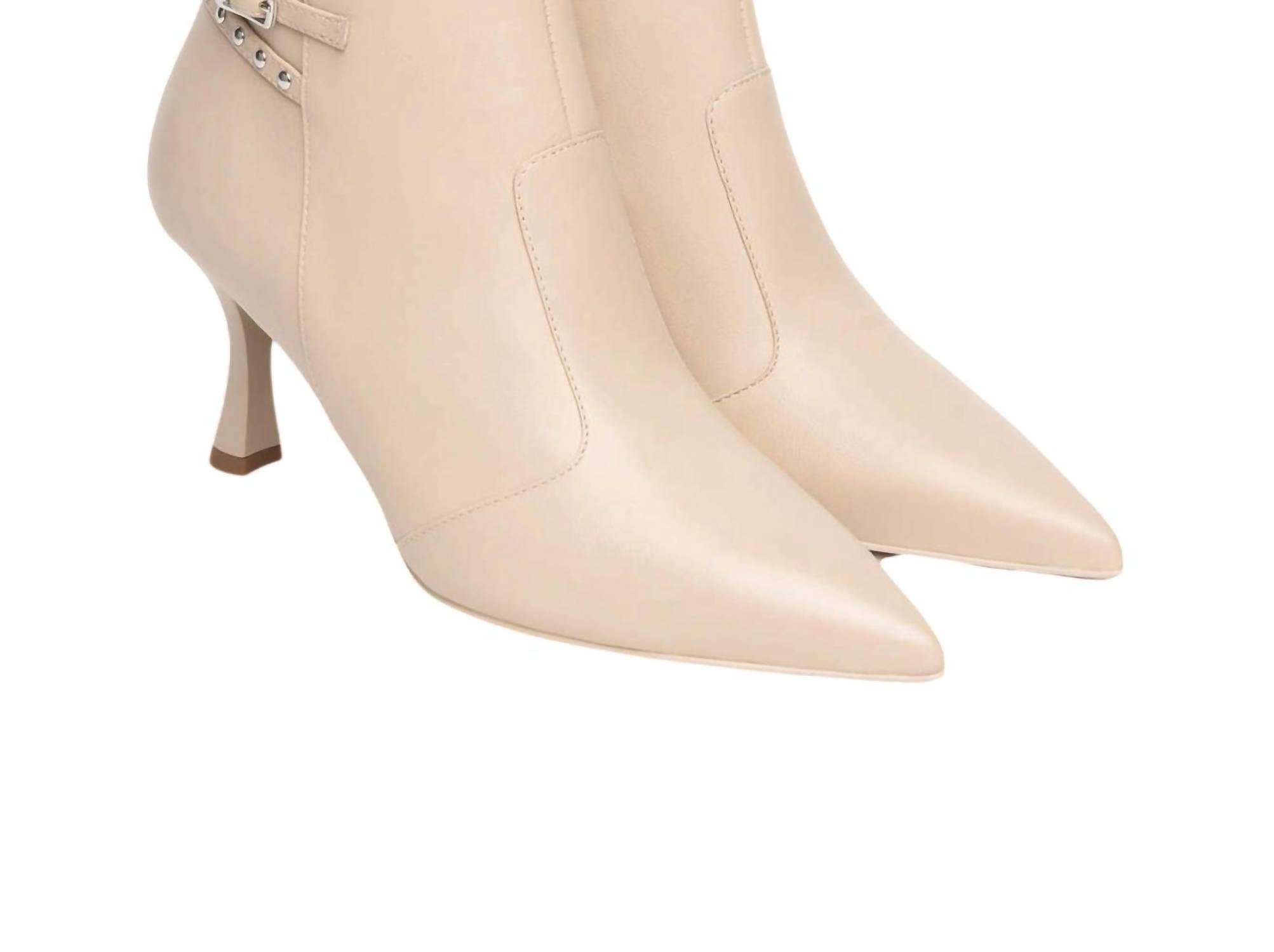 NeroGiardini Women's Pointed Toe Ankle Boot in natura - women's shoe - detail view