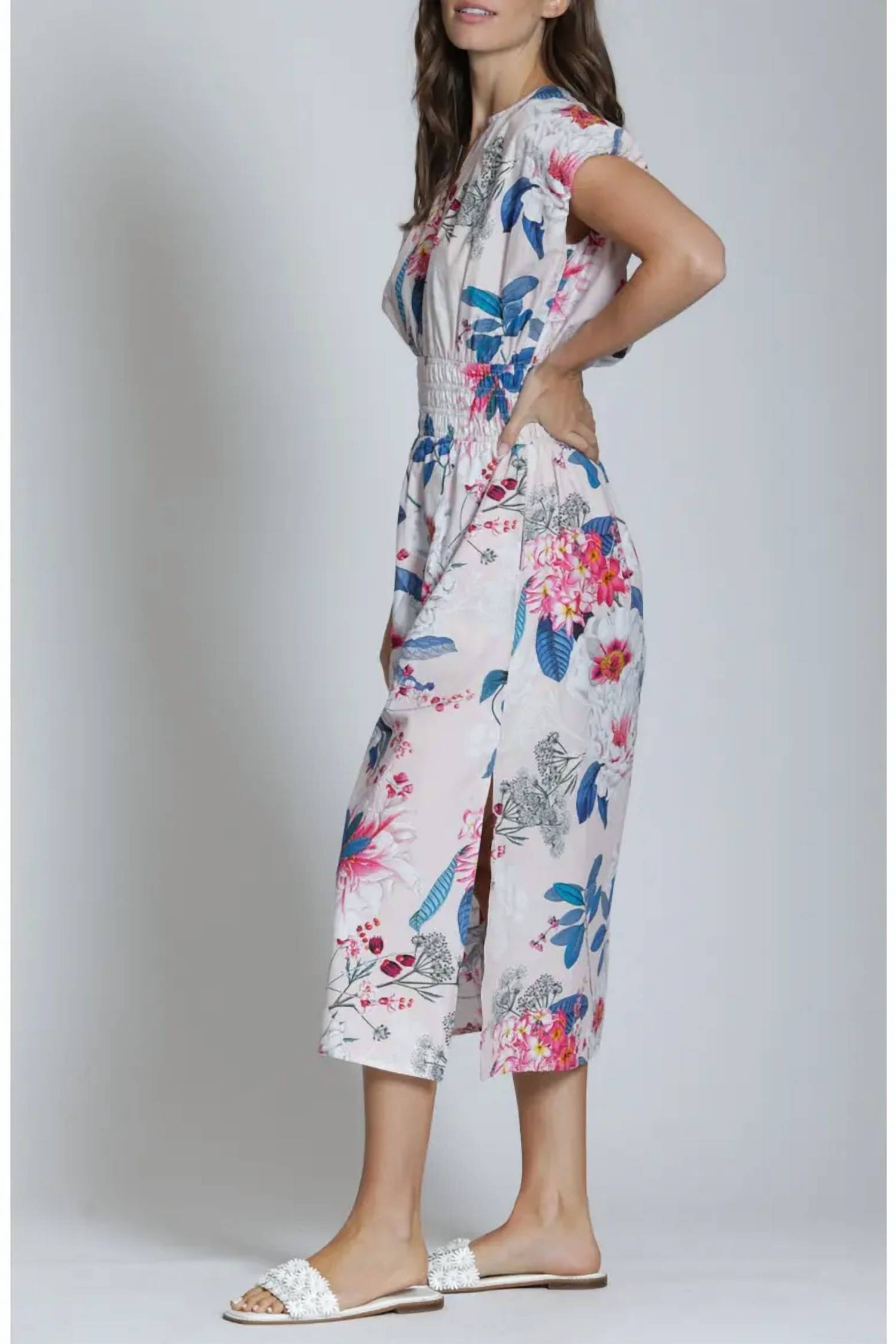 Apny - SMOCKED WAIST MIDI DRESS