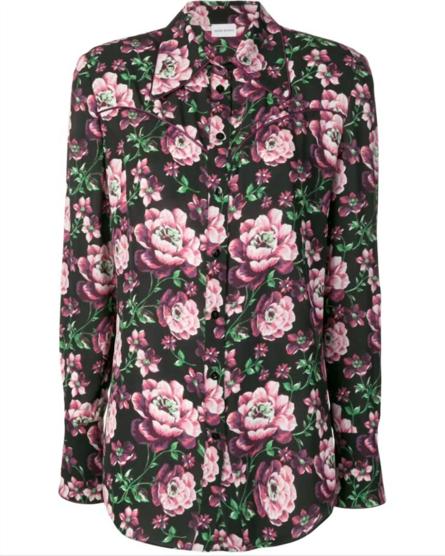 Magda Butrym - Floral Print Button Down Silk Blouse