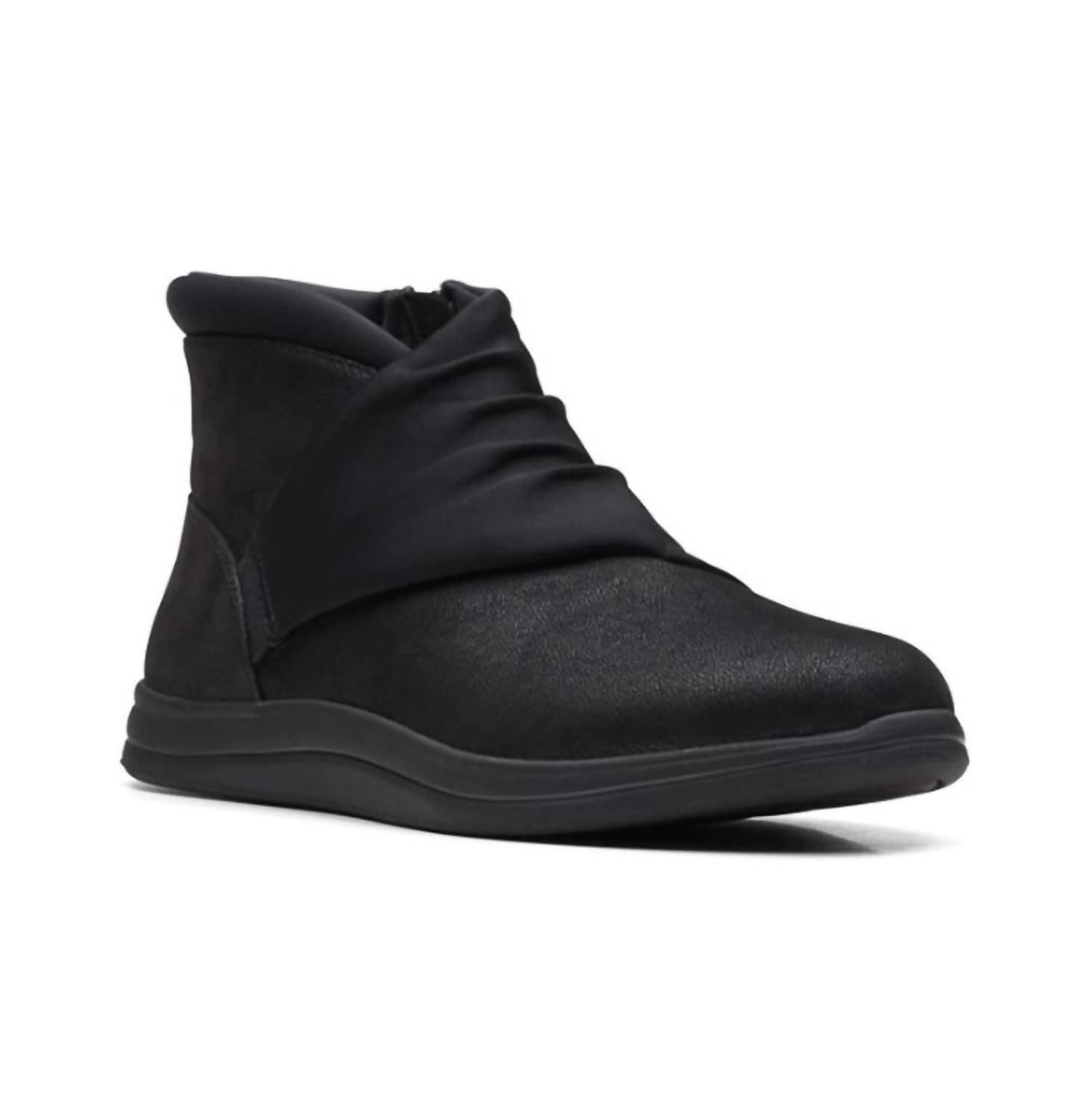 Clarks Women's Breeze Dusk Ankle Boot in black textile - women's shoe