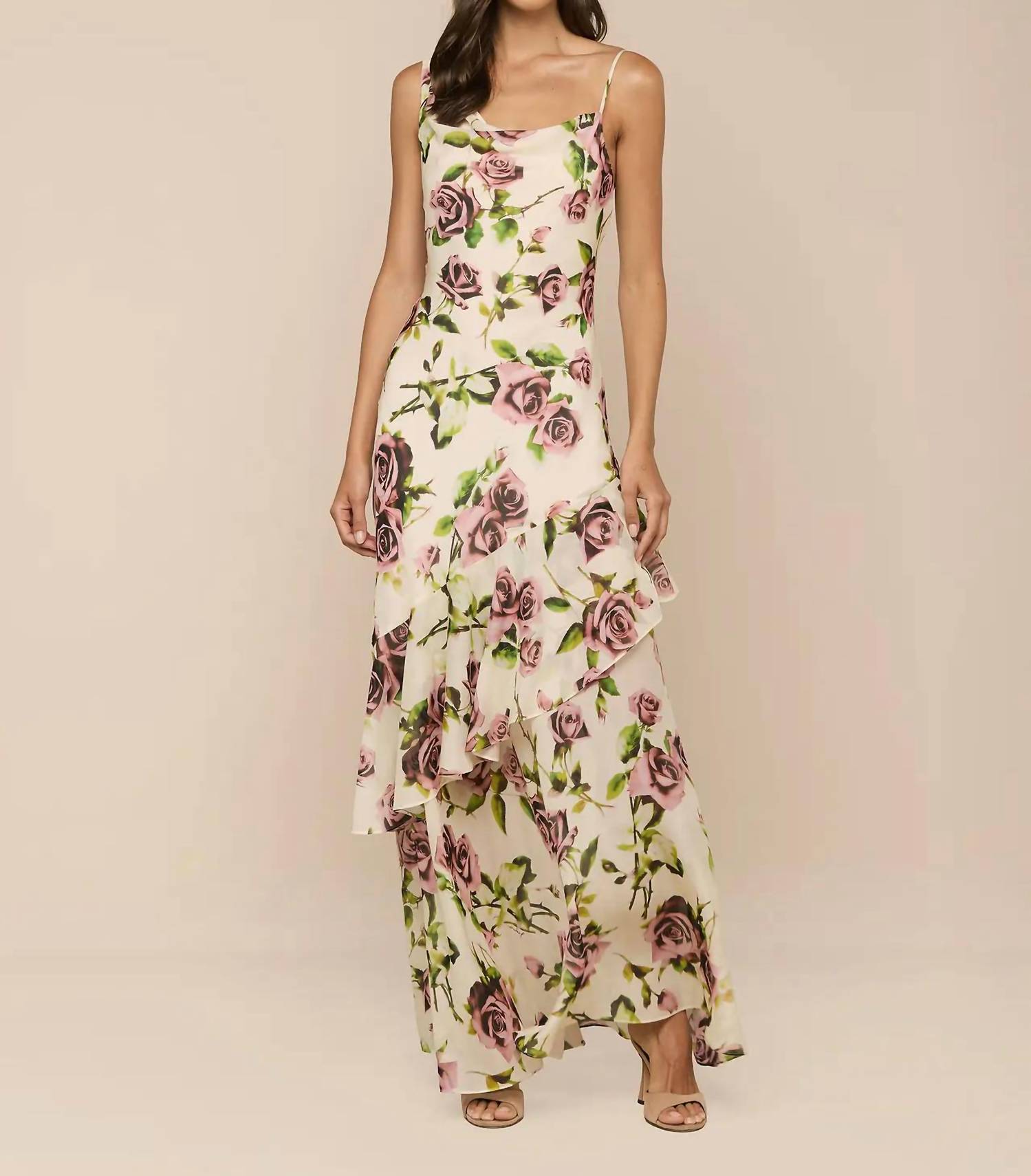 L'Agence - Viola Silk Cowl-neck Gown