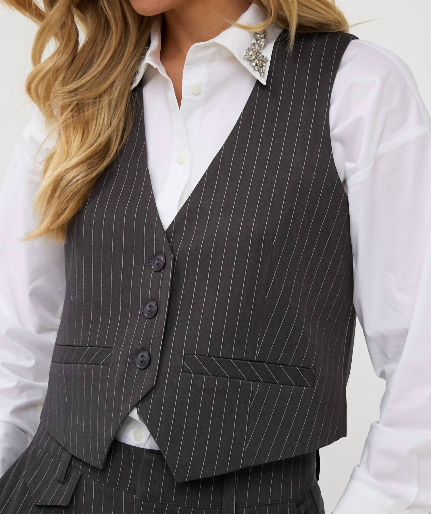 Esqualo - pinstripe vest