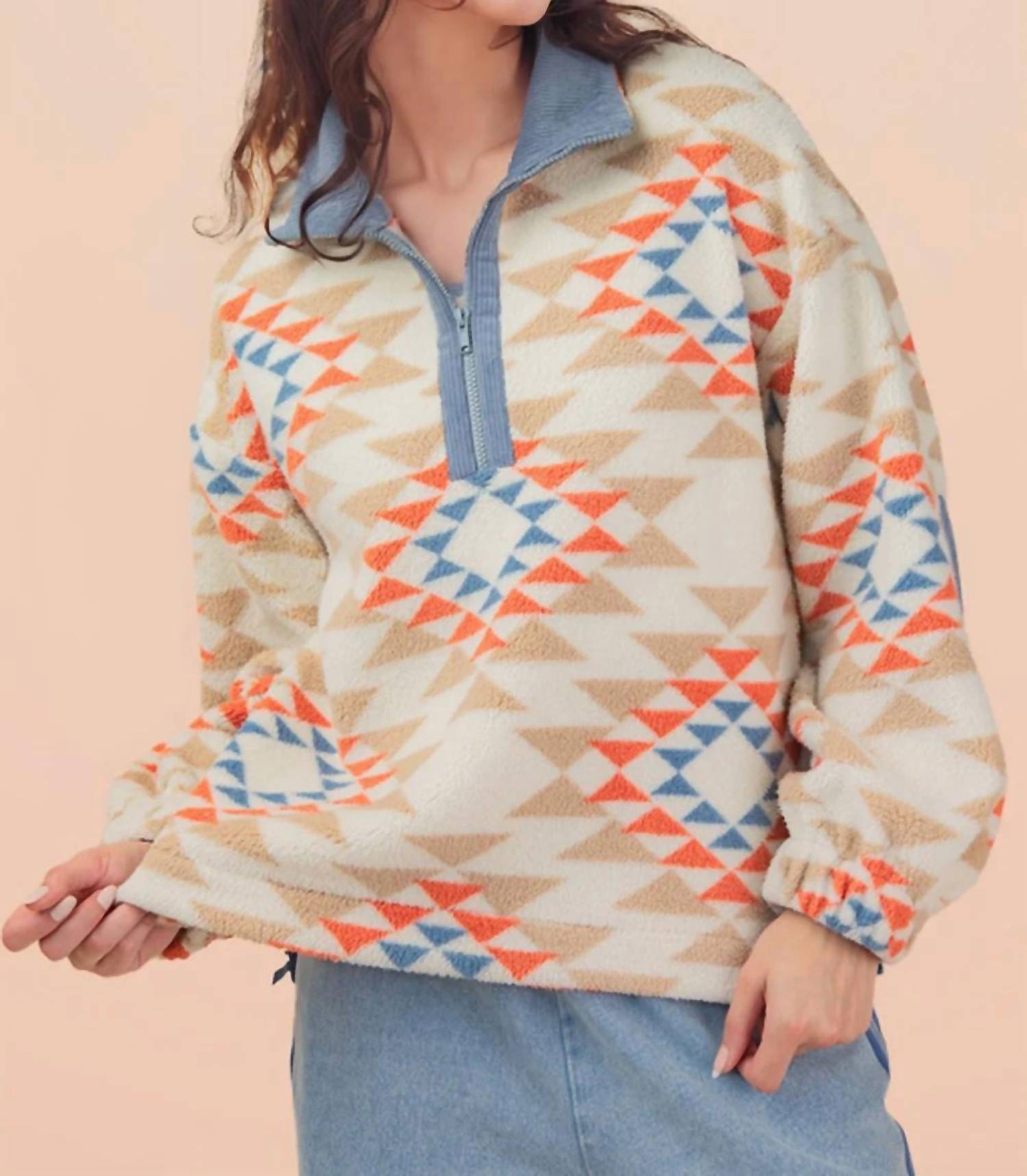 Very J - Aztec Fleece Pullover