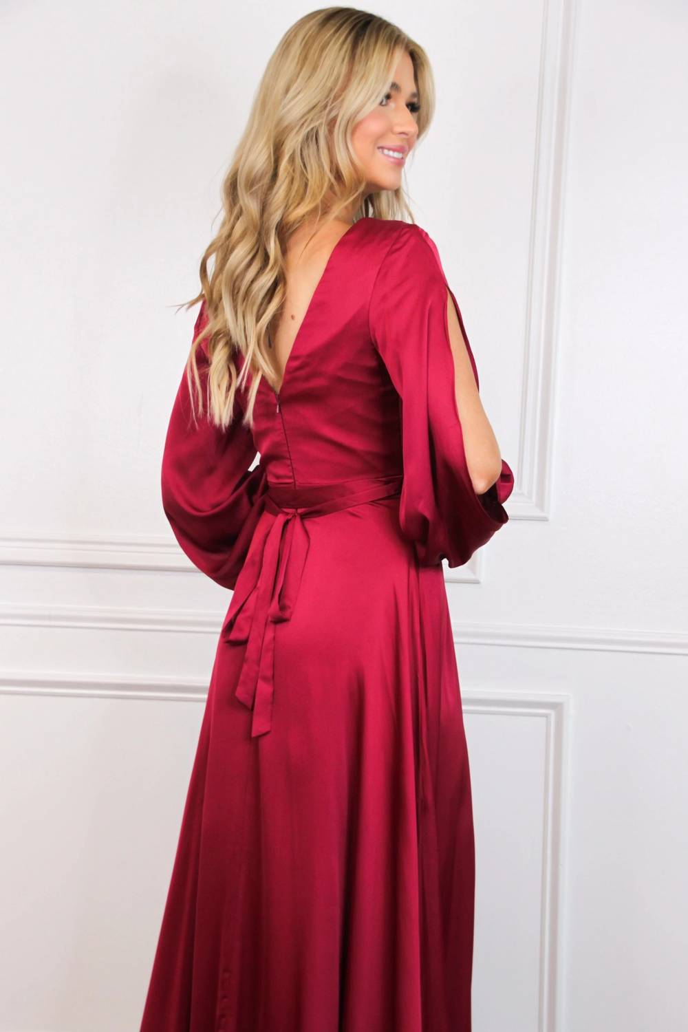 Cinderella Divine - Scarlett Long Sleeve Slit Formal Dress