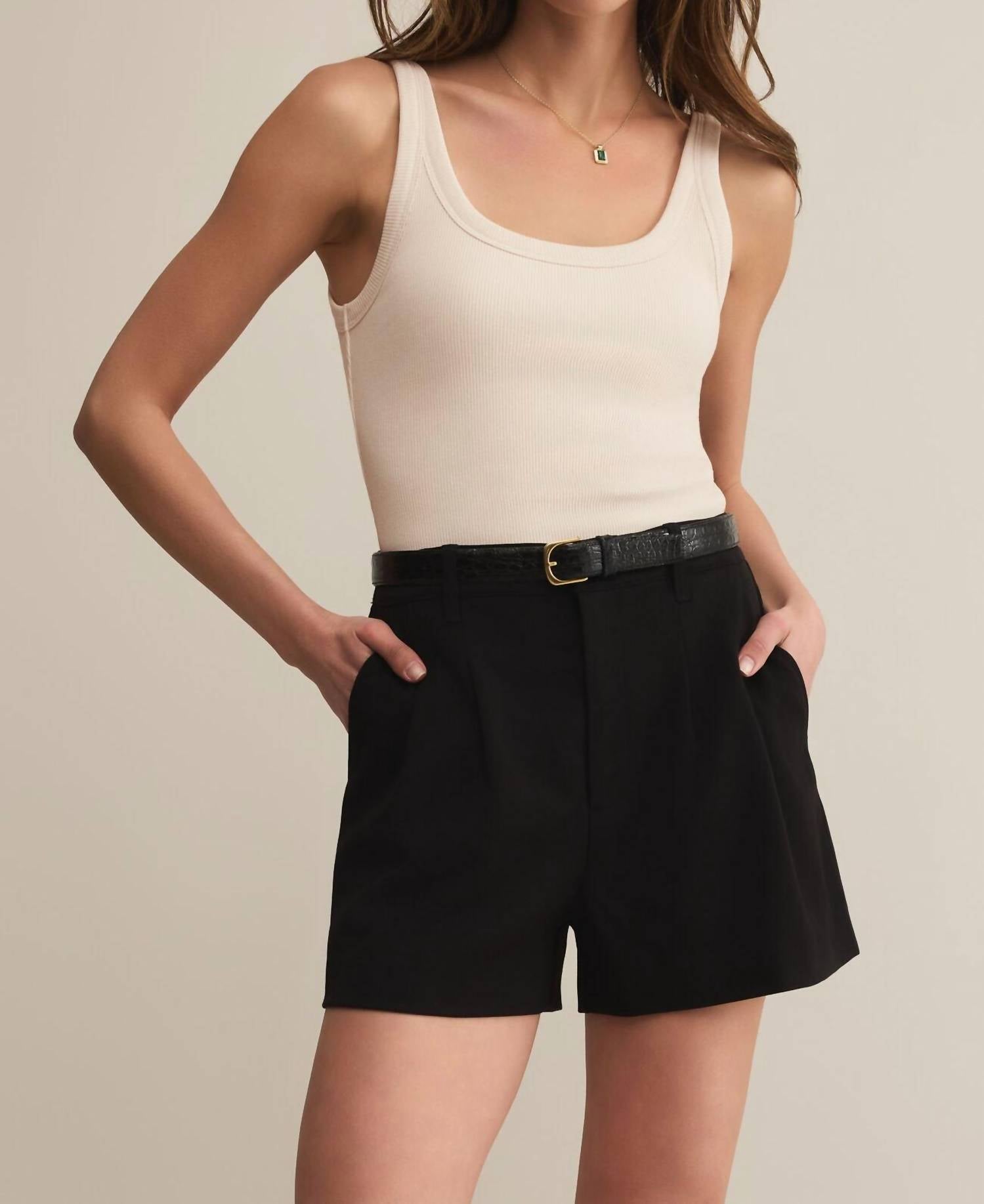 Z Supply Iconic Bodysuit in beige - women's shirt - detail view