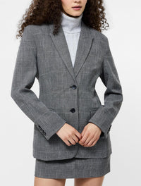 FRENCH CONNECTION Owen Plaid Suiting Blazer in charcoal - women's jacket