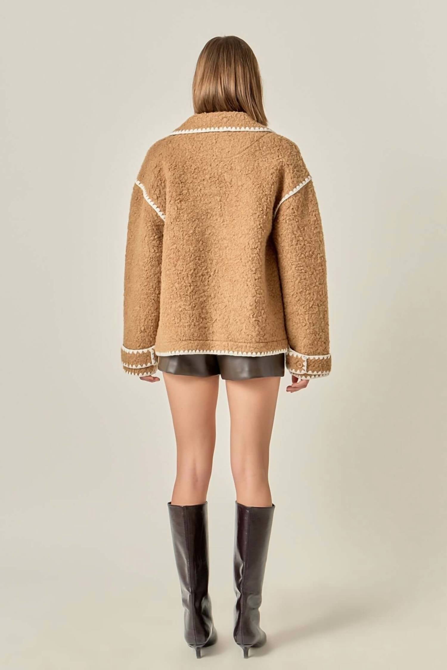 English Factory - Embroidered Shearling Jacket