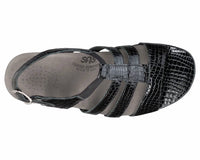 SAS Women's Allegro Heeled Comfort Sandal in black croc - women's sandal - view 4