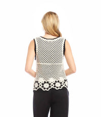 Karen Kane - Celine Crochet Flower Detail Sweater Tank