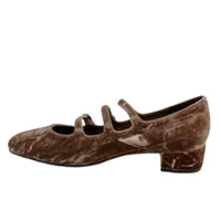 Jeffrey Campbell Women's Marcie Mary-jane Pump in brown crushed velvet - women's heels