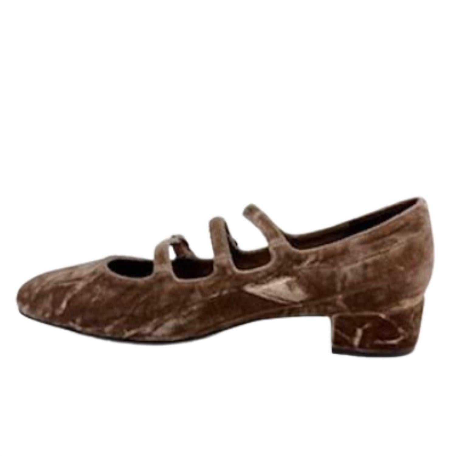 Jeffrey Campbell Women's Marcie Mary-jane Pump in brown crushed velvet - women's heels
