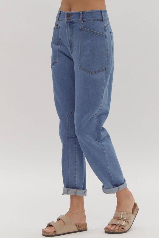 Entro - Mid Rise Tapered Long Pant