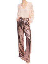 ALLISON NEW YORK Tara V-neck Blouse in blush - women's blouse - alternate view