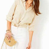 Lilly Pulitzer - Sea View Linen Button Down Top