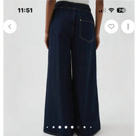 Rosa Clothing - Classic Drawstring Wide Jeans