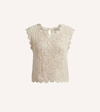 Cleobella Astra Crochet Crop Top in parchment - women's tank top - alternate view