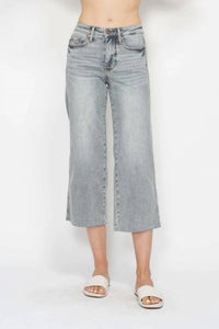 Judy Blue - Women's Felicity Tummy Control Wide Leg Crop Jean