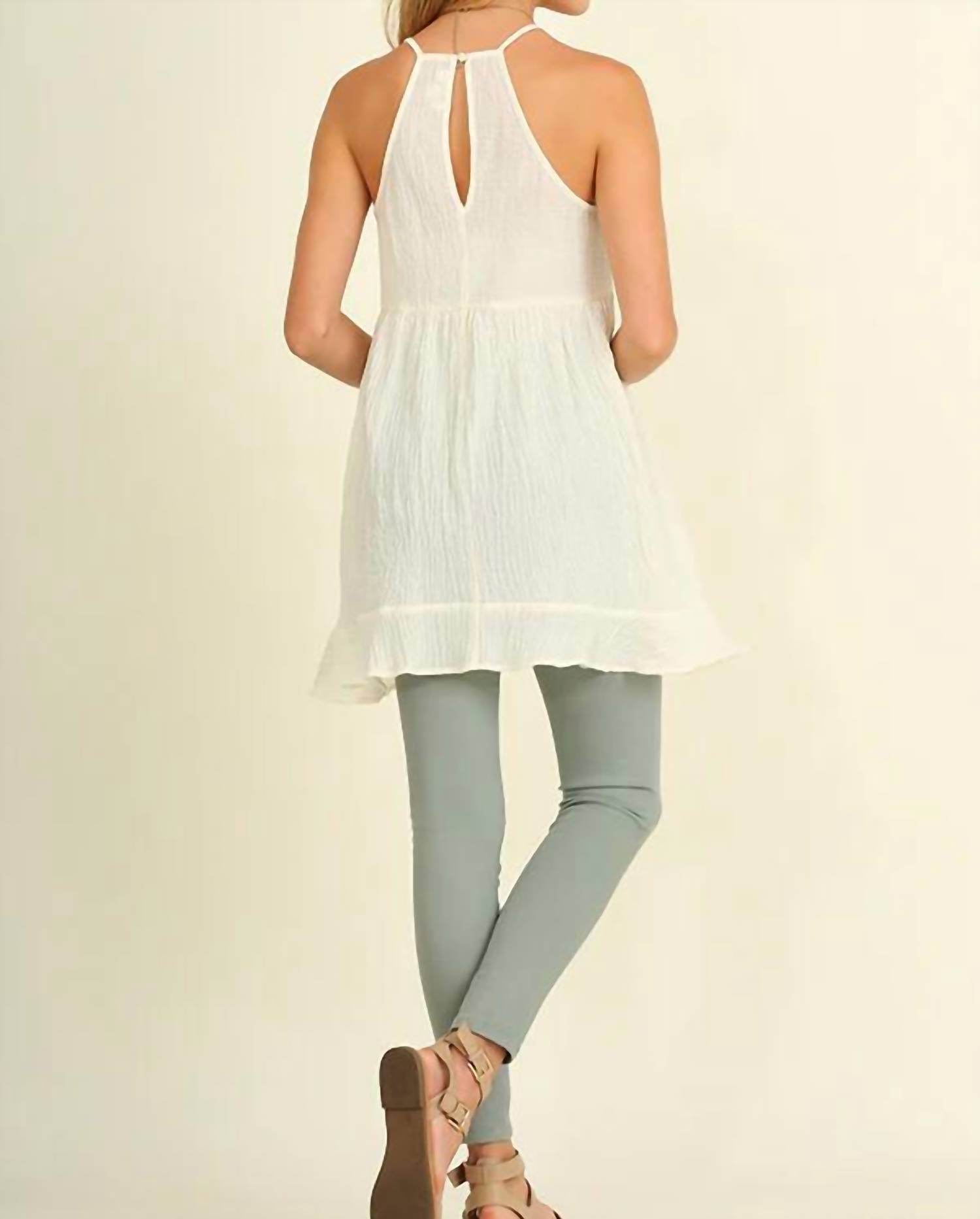 Umgee - Ruffle & Lace Sleeveless Tunic