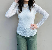 Esqualo - Long Sleeve Lace Top