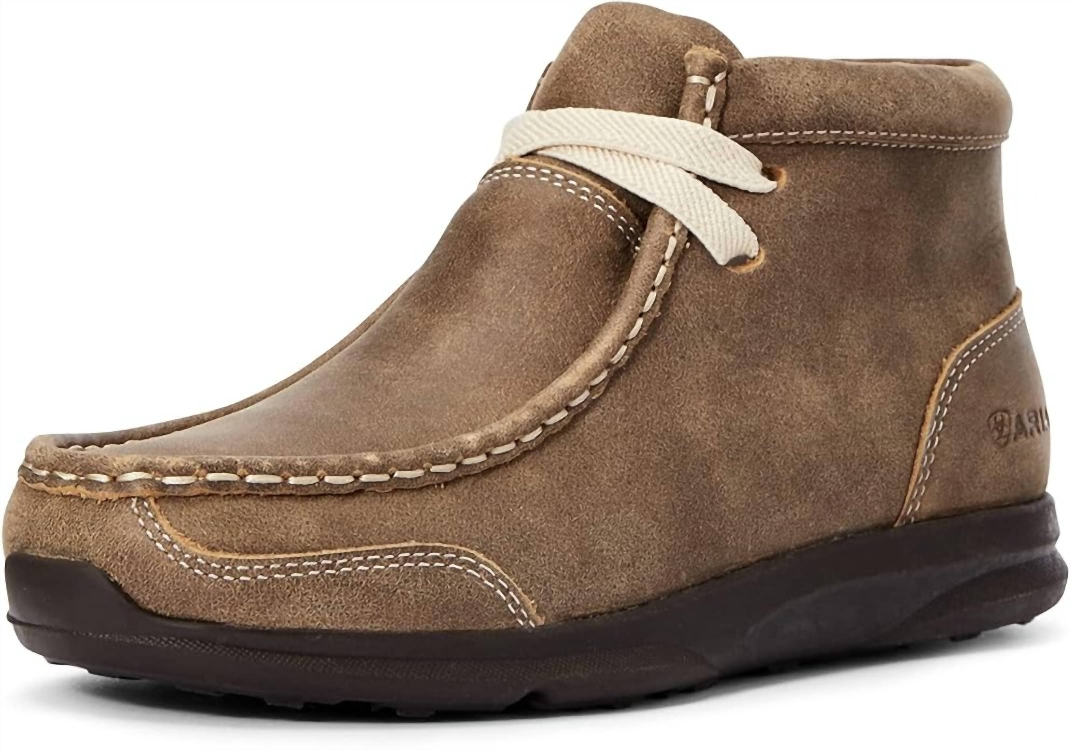 ARIAT Kid's Spitfire Leather Upper Chukka Shoe in brown bomber - kids' boots - alternate view