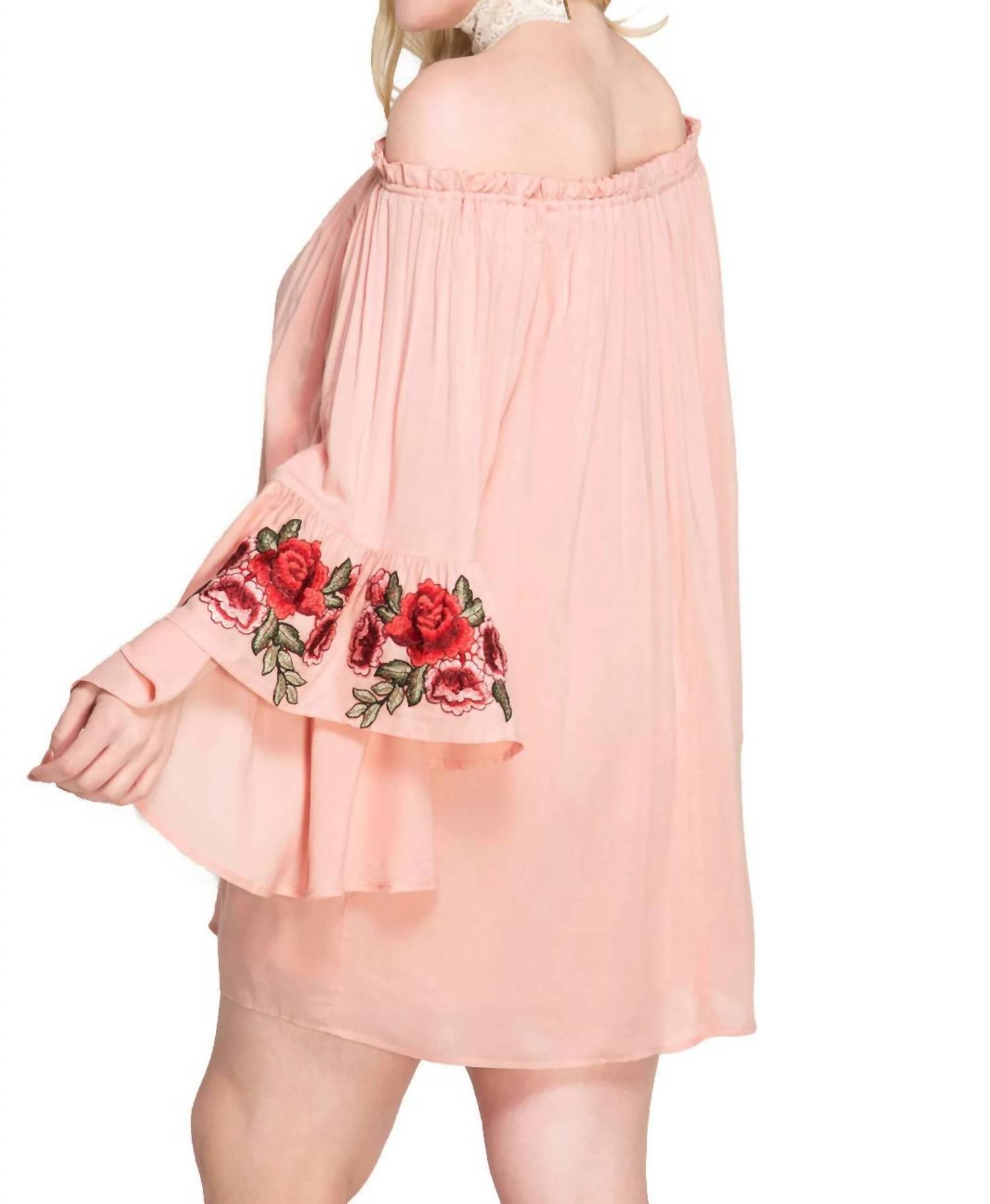 She + Sky - Floral Off The Shoulder Mini Dress - PLUS