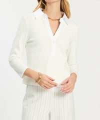Tyler Boe - Poppy Ribbed Collar Top