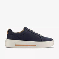 Clarks Women's Hollyhock Walk Shoe in navy nubuck - women's sneaker - detail view