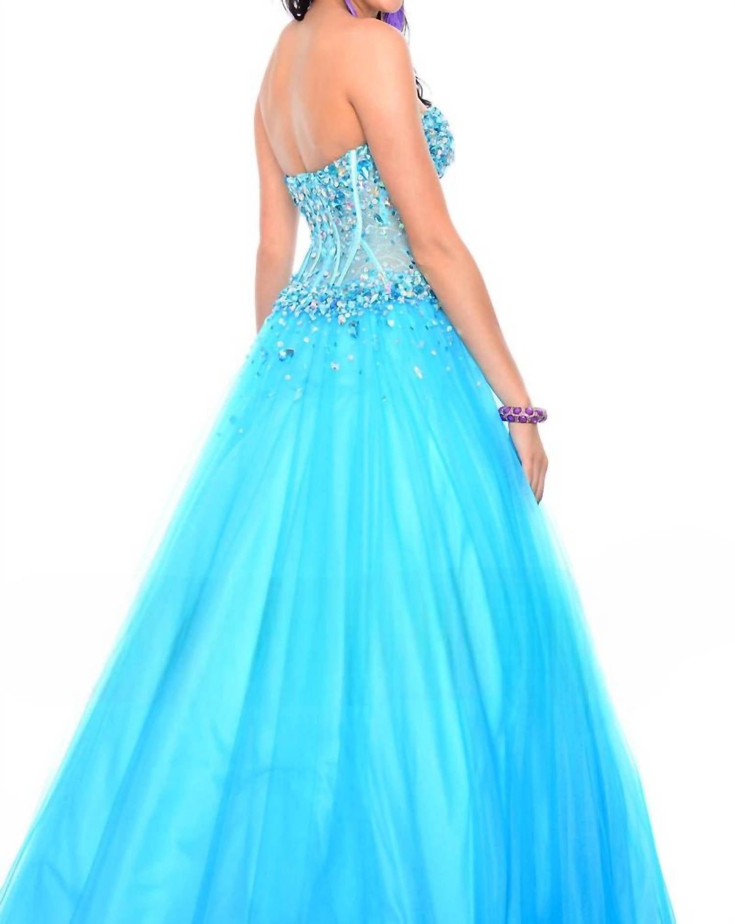 Precious Formals - Fully-sheer Glitzy Ballgown