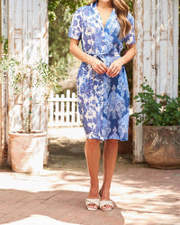 Paparazzi - Print Mix Voile Short Sleeve Dress With Self-tie Belt
