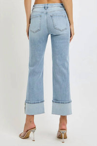 Risen - Jamie High Rise Straight Wide Cuff Jeans