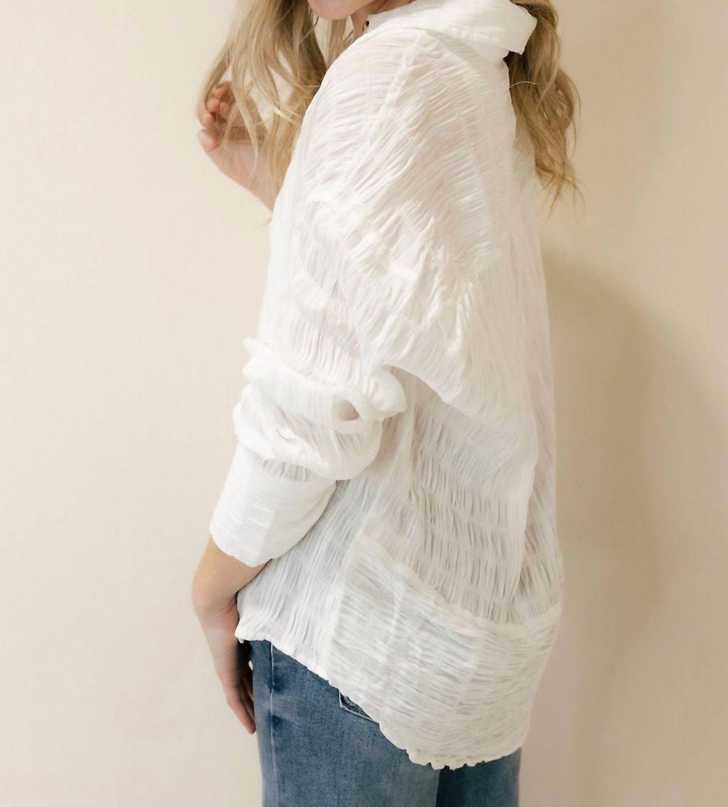 Hem & Thread - Calla Crinkle Button Up Top