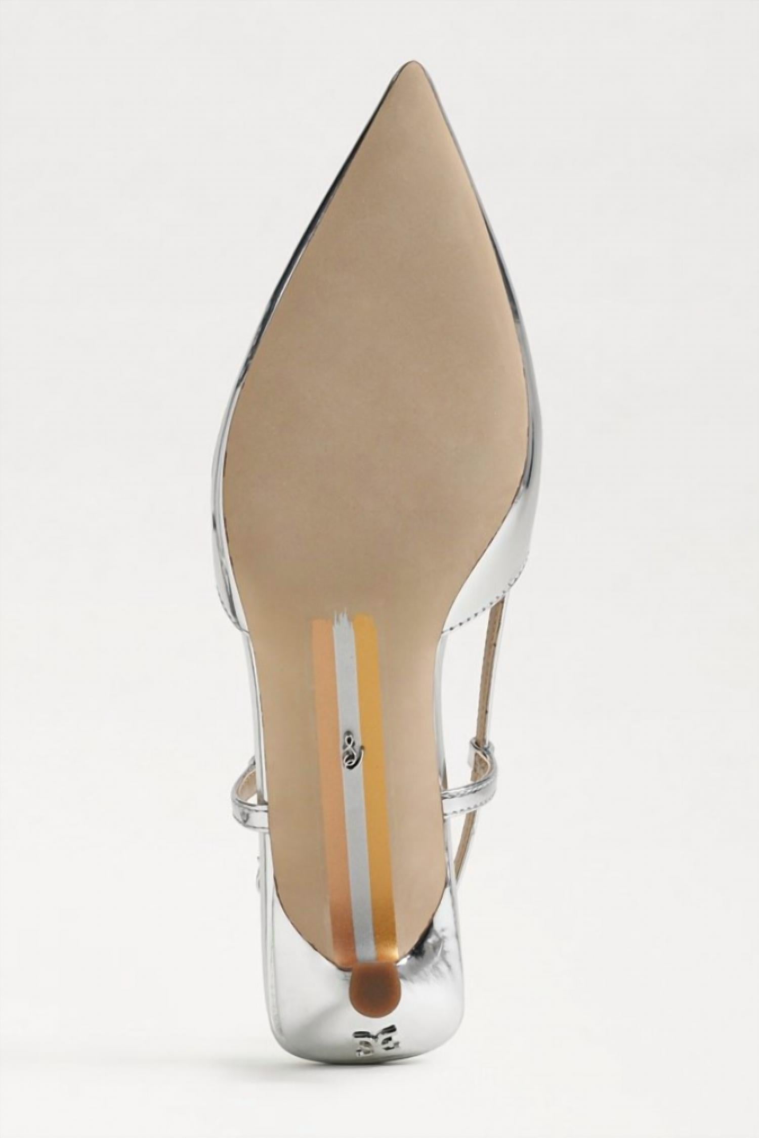 Sam Edelman Women's Toni Slingback Kitten Heel in soft silver metallic - women's heels - view 5
