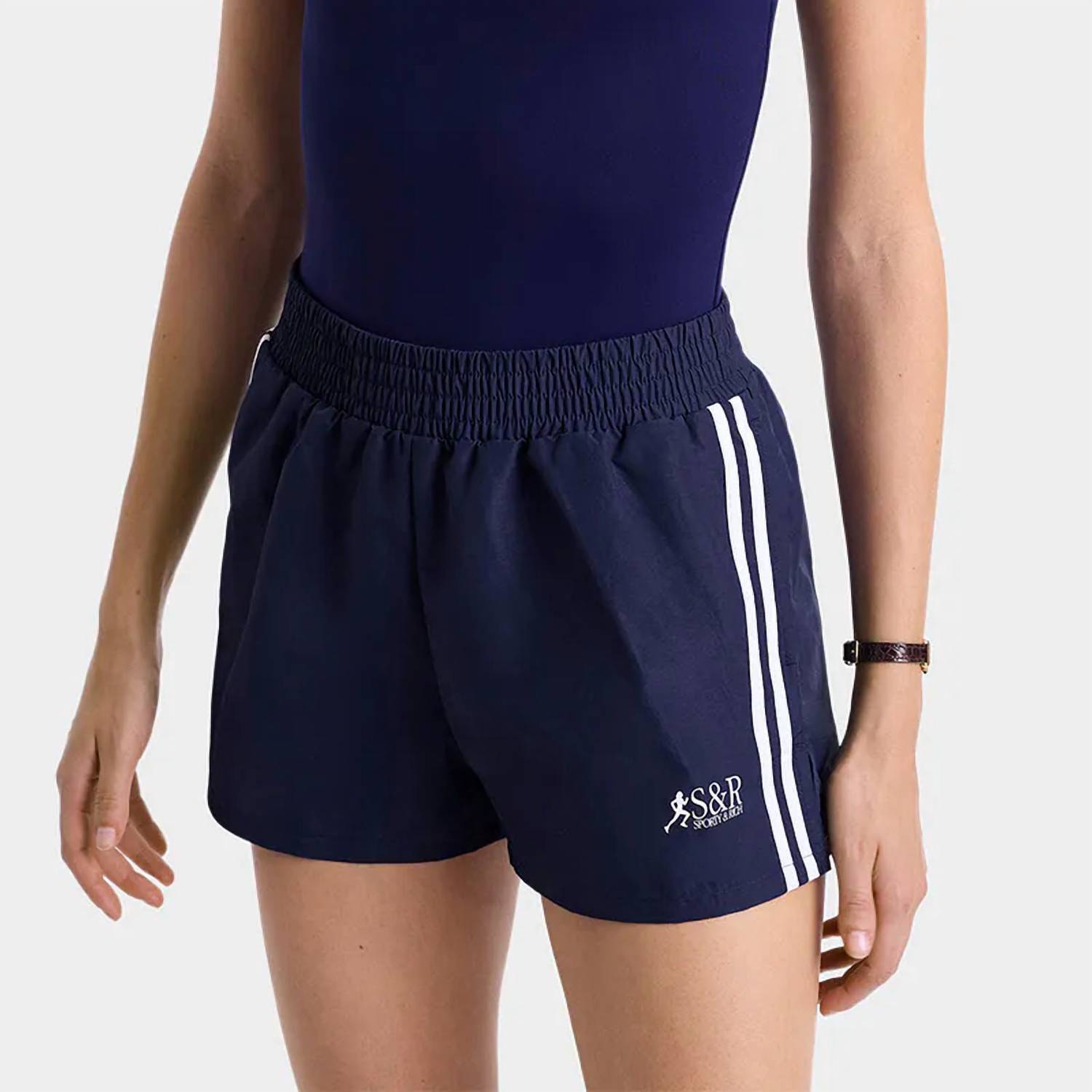 Sporty And Rich - Track Stripe Logo Shorts