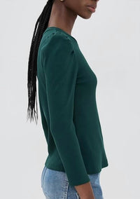 Veronica Beard BRITNEY TOP in pine - women's long sleeve top - view 5