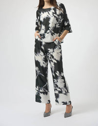 Joseph Ribkoff - Floral Satin Wide Leg Pants