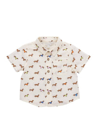 Pink Chicken - Kid's Jack Dachshunds Short Sleeve Shirt
