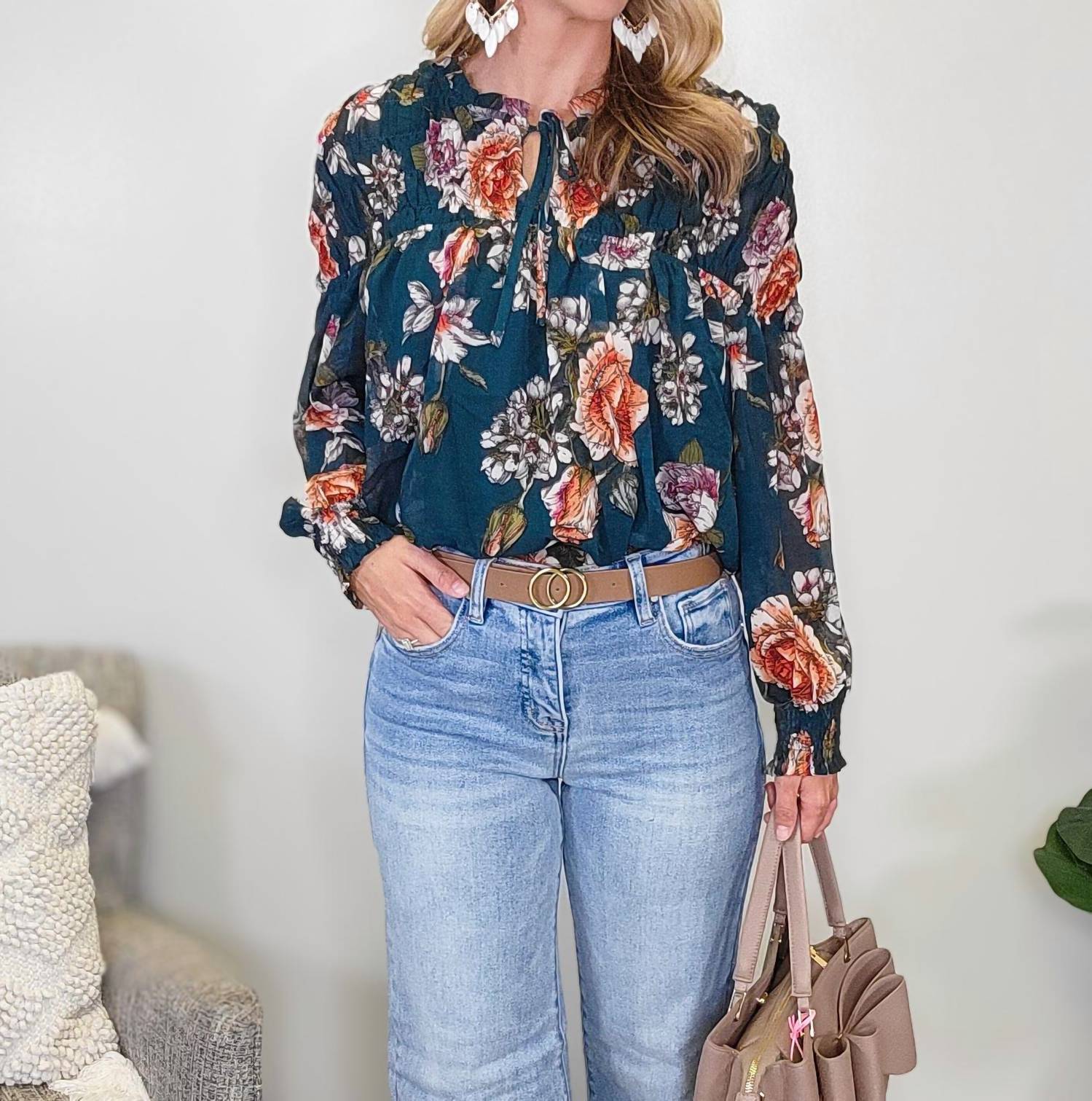 Hayden LA Cordelia Top in multi - women's long sleeve top