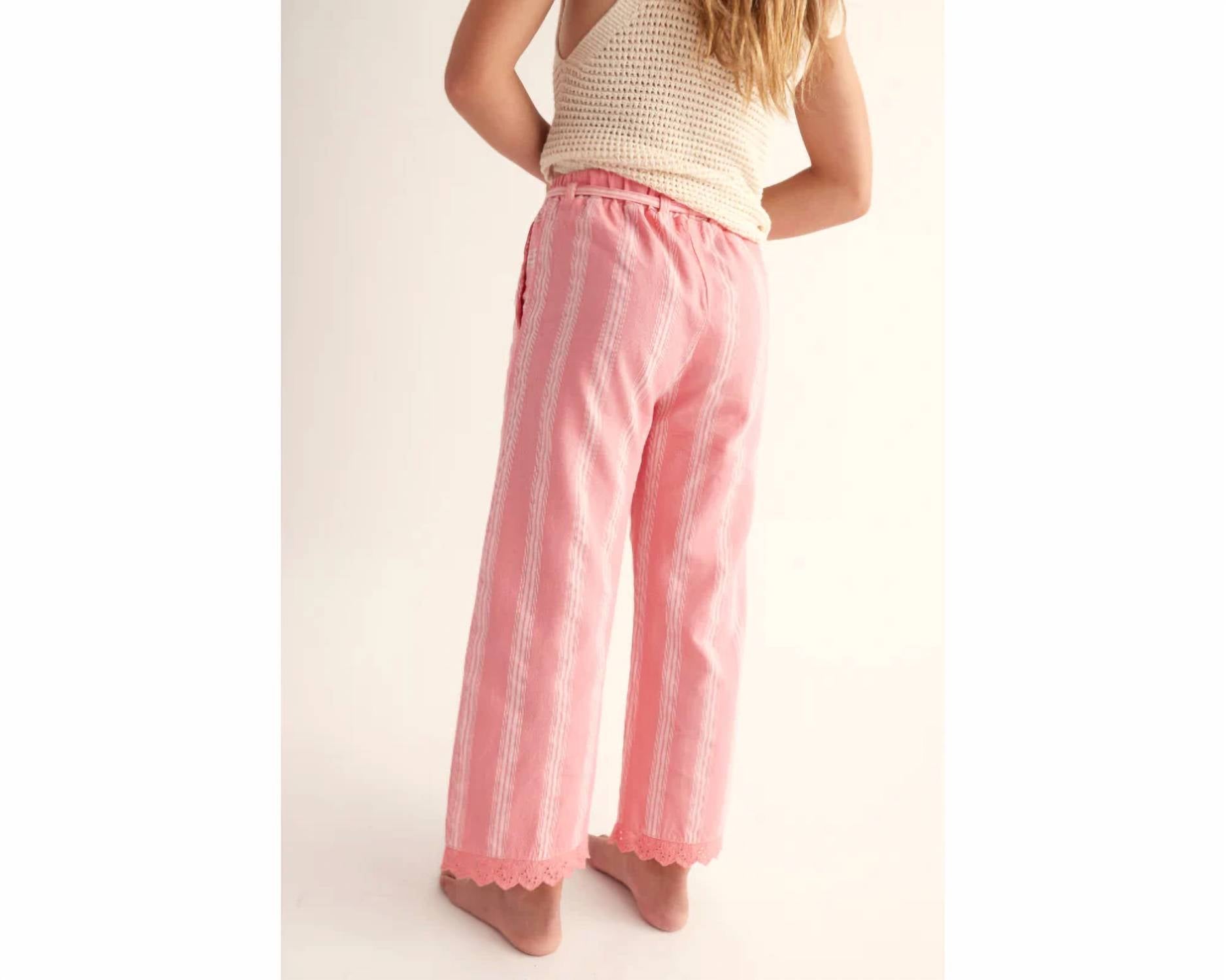 Cozmo - Girl's Jacquard Crop Top And Ruffle Pants Set