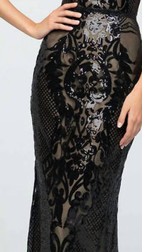 Madison James - Sequin Placement Print Gown
