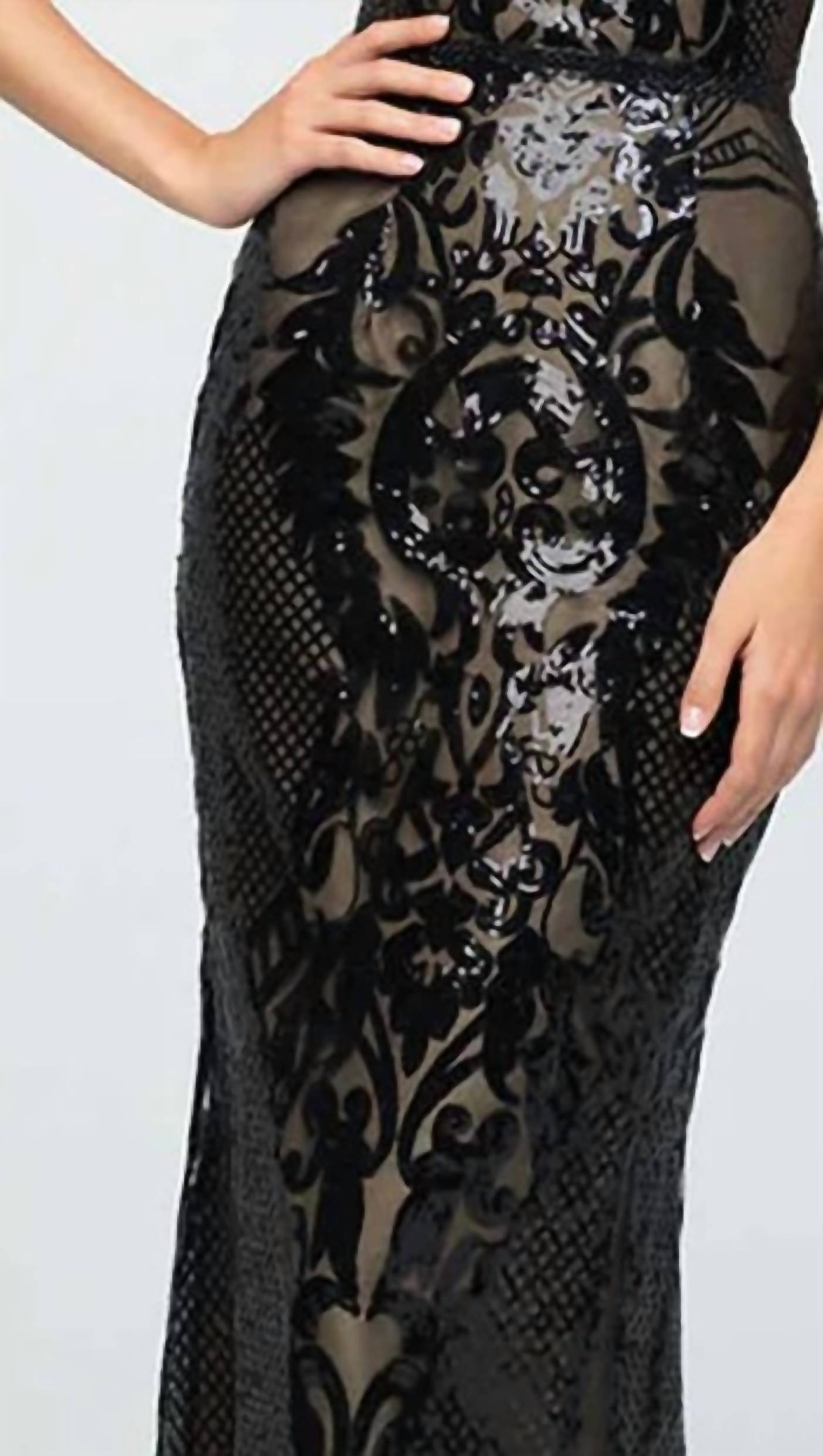 Madison James - Sequin Placement Print Gown