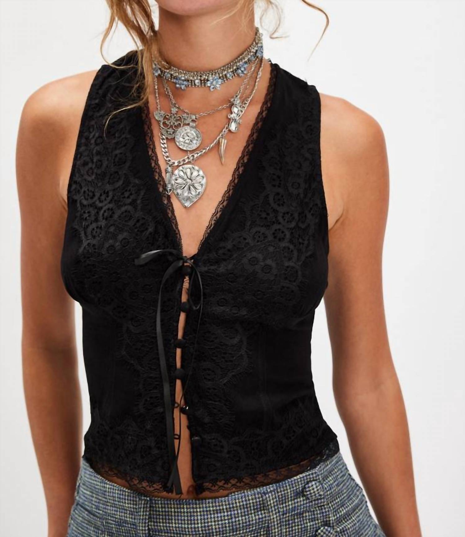 Free People Jaida Vest in black - women's jacket