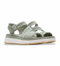 Clarks Women's Tuscan Strap Leather Sandals in light green suede - women's sandal - alternate view